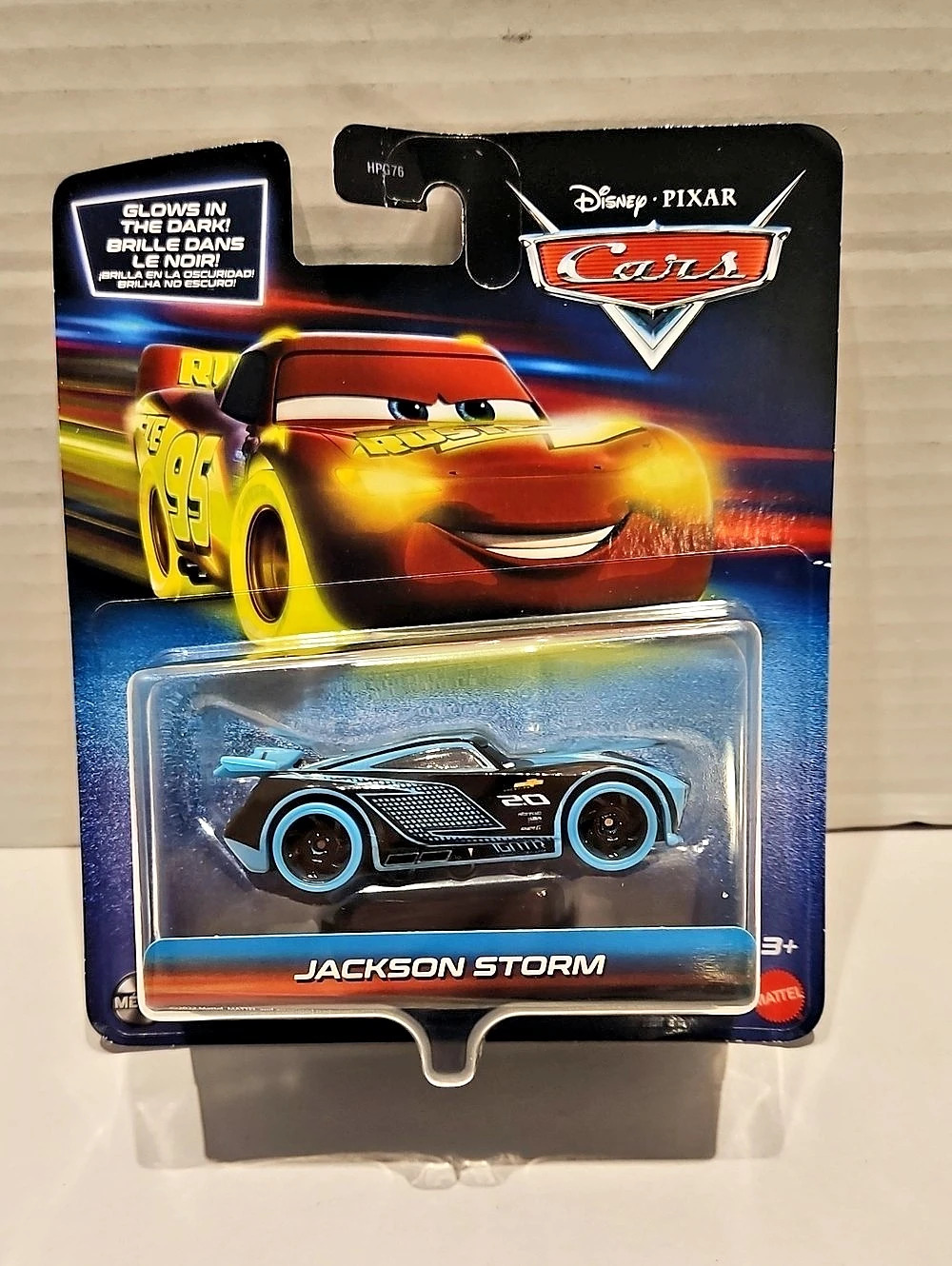 Disney Pixar Jackson Storm Cars Die-Cast Toy Glow In Dark Metal
